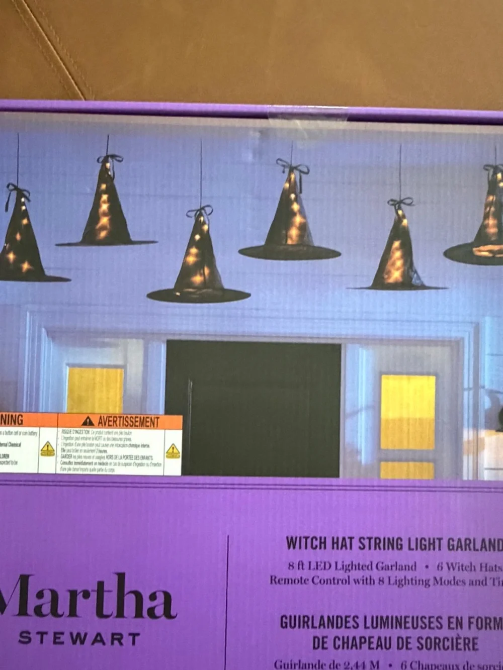 Martha Stewart Witch Hat String Light Garland Decor Halloween NWT NIB